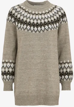 Strikket, jacquardmønstret trøje