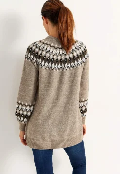 Strikket, jacquardmønstret trøje