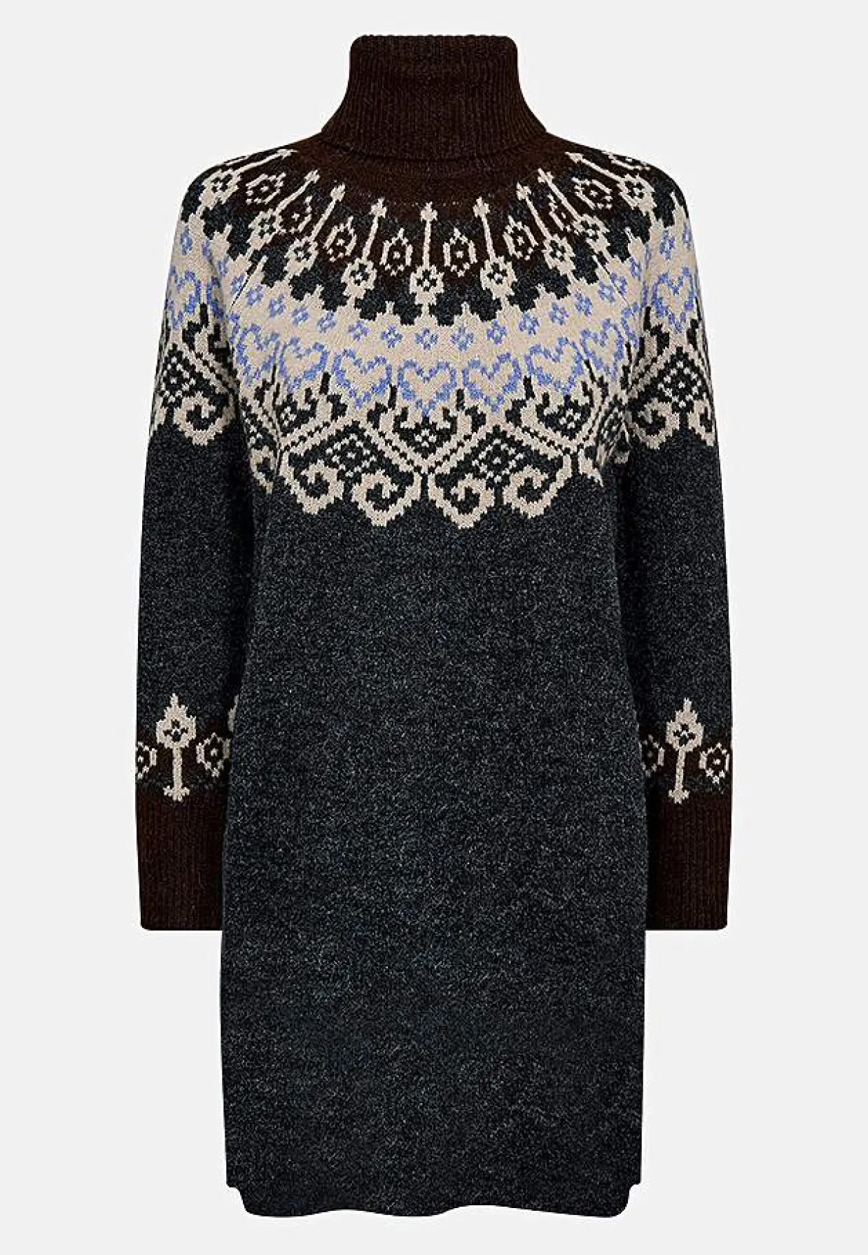 Strikket kjole med jacquardmønster