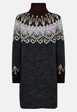 Strikket kjole med jacquardmønster