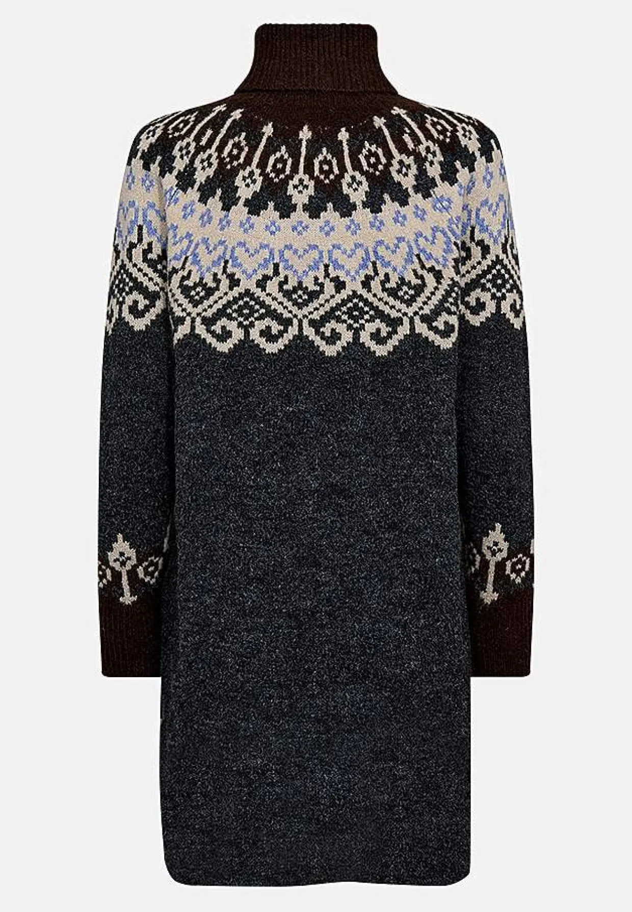 Strikket kjole med jacquardmønster