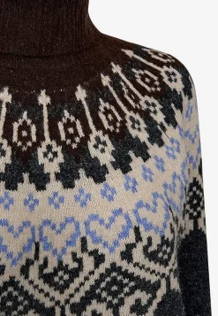 Strikket kjole med jacquardmønster