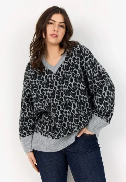 Strikket, leopard trøje