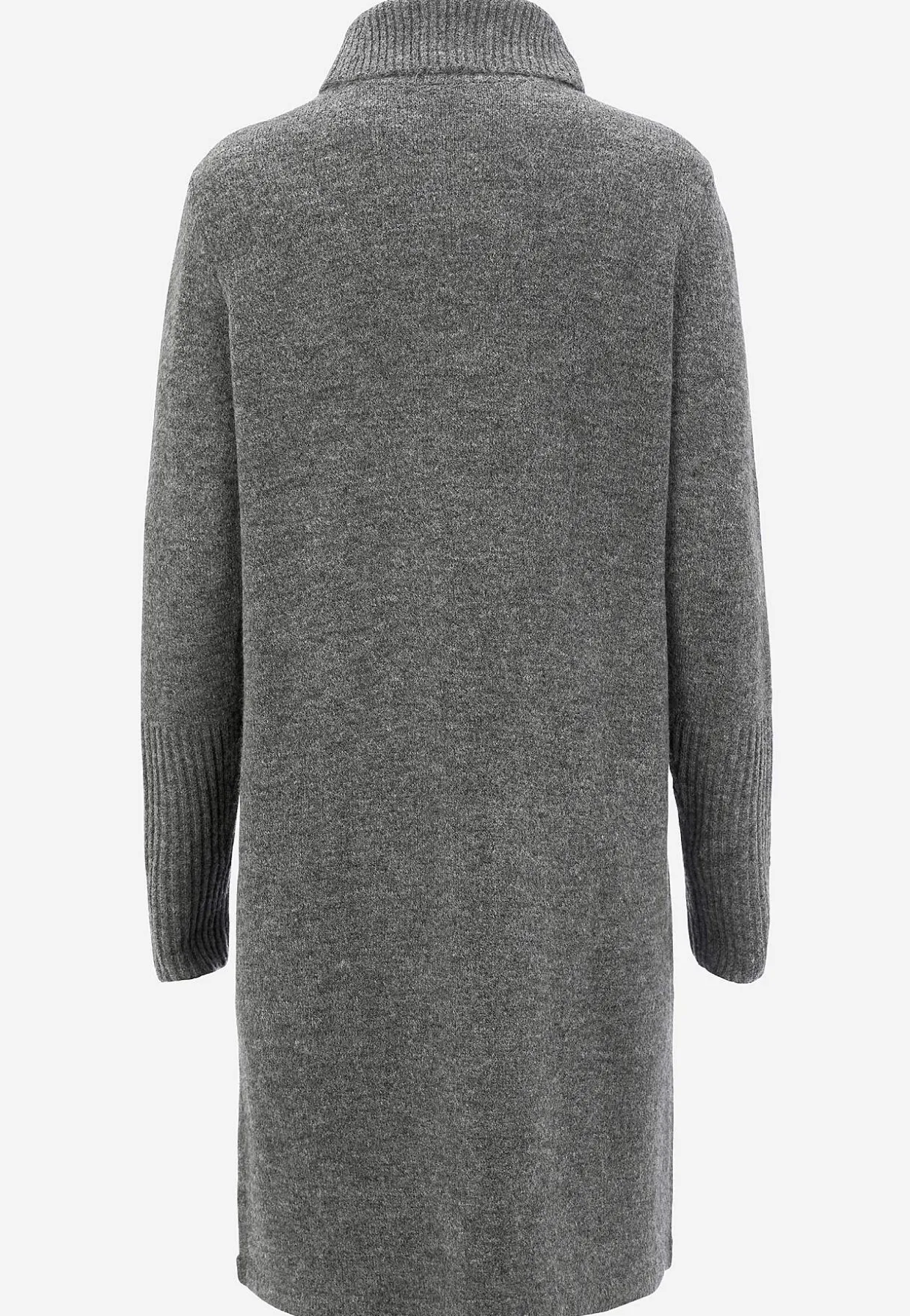 Strikket polotrøje med slå-om detalje foran