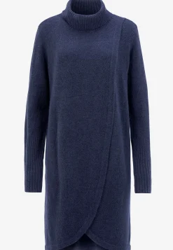 Strikket polotrøje med slå-om detalje foran