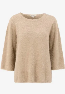 Strikket trøje med 3/4 ærmer