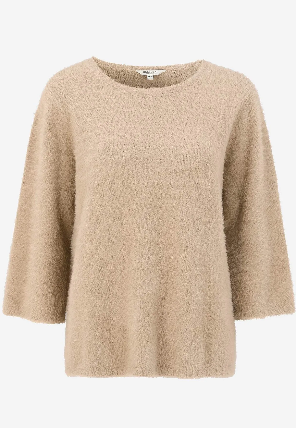 Strikket trøje med 3/4 ærmer