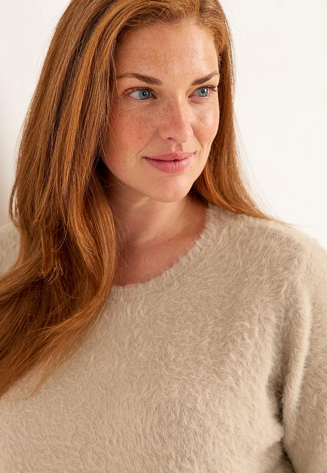 Strikket trøje med 3/4 ærmer