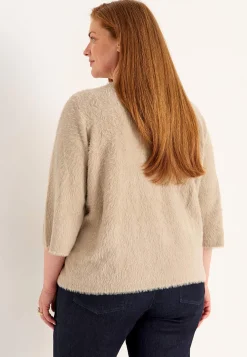 Strikket trøje med 3/4 ærmer