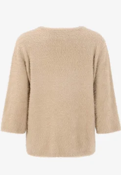 Strikket trøje med 3/4 ærmer