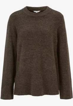 Strikket trøje med afrundet krave