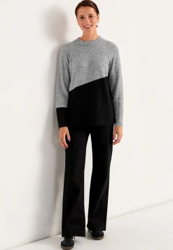 Strikket trøje med afrundet krave | Cellbes