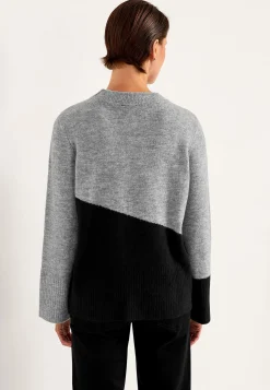 Strikket trøje med afrundet krave | Cellbes