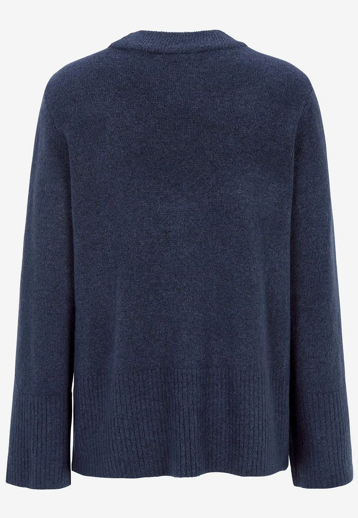 Strikket trøje med afrundet krave