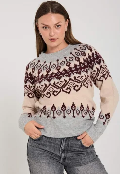 Strikket trøje med jacquardmønster | Cellbes