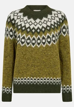 Strikket trøje med jacquardmønster