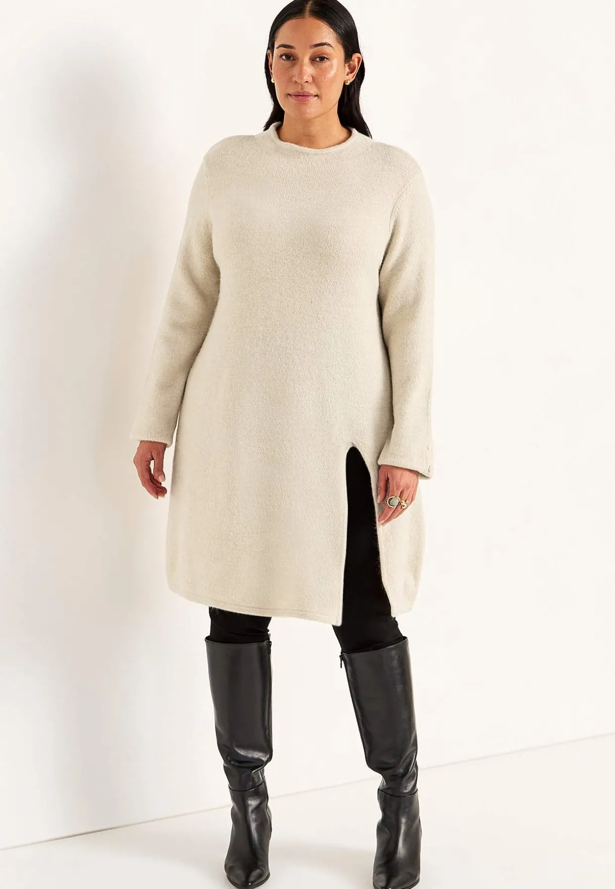 Strikket tunika med slids