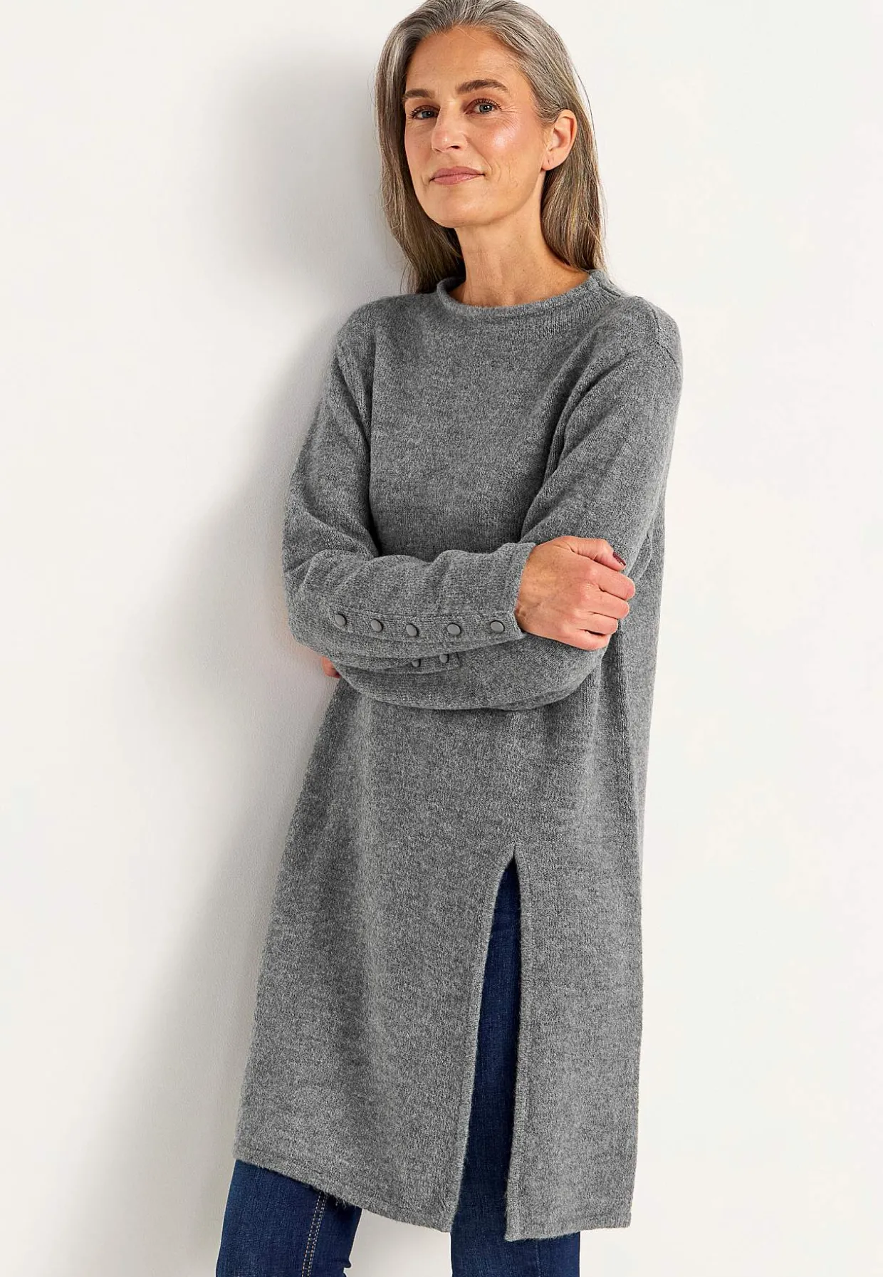 Strikket tunika med slids