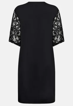 Superblød jerseykjole med blondeærmer | Cellbes