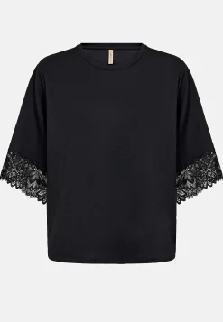 Superblød jerseytop med blonde