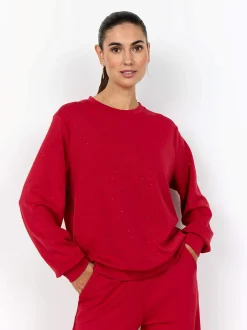 Superblød jerseytop med rhinsten