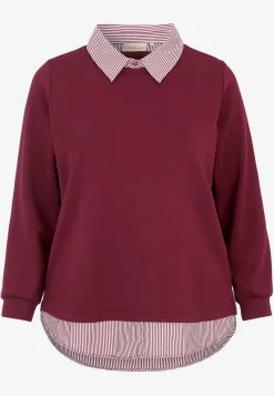 Superblød jerseytop med syet skjorte krave | Cellbes