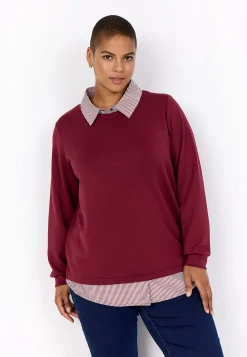 Superblød jerseytop med syet skjorte krave | Cellbes