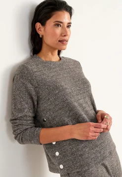 Superblød trøje med knapper