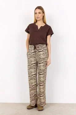 Superbløde jerseybukser med zebramønster