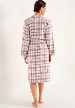 Ternet morgenkåbe i flonel