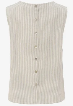 Top med garnfarvede striber