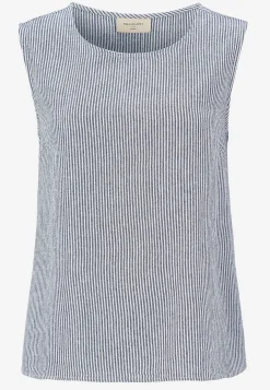 Top med garnfarvede striber