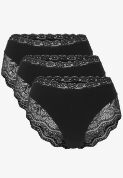 Trusse i bomuld med blondekant 3-pack