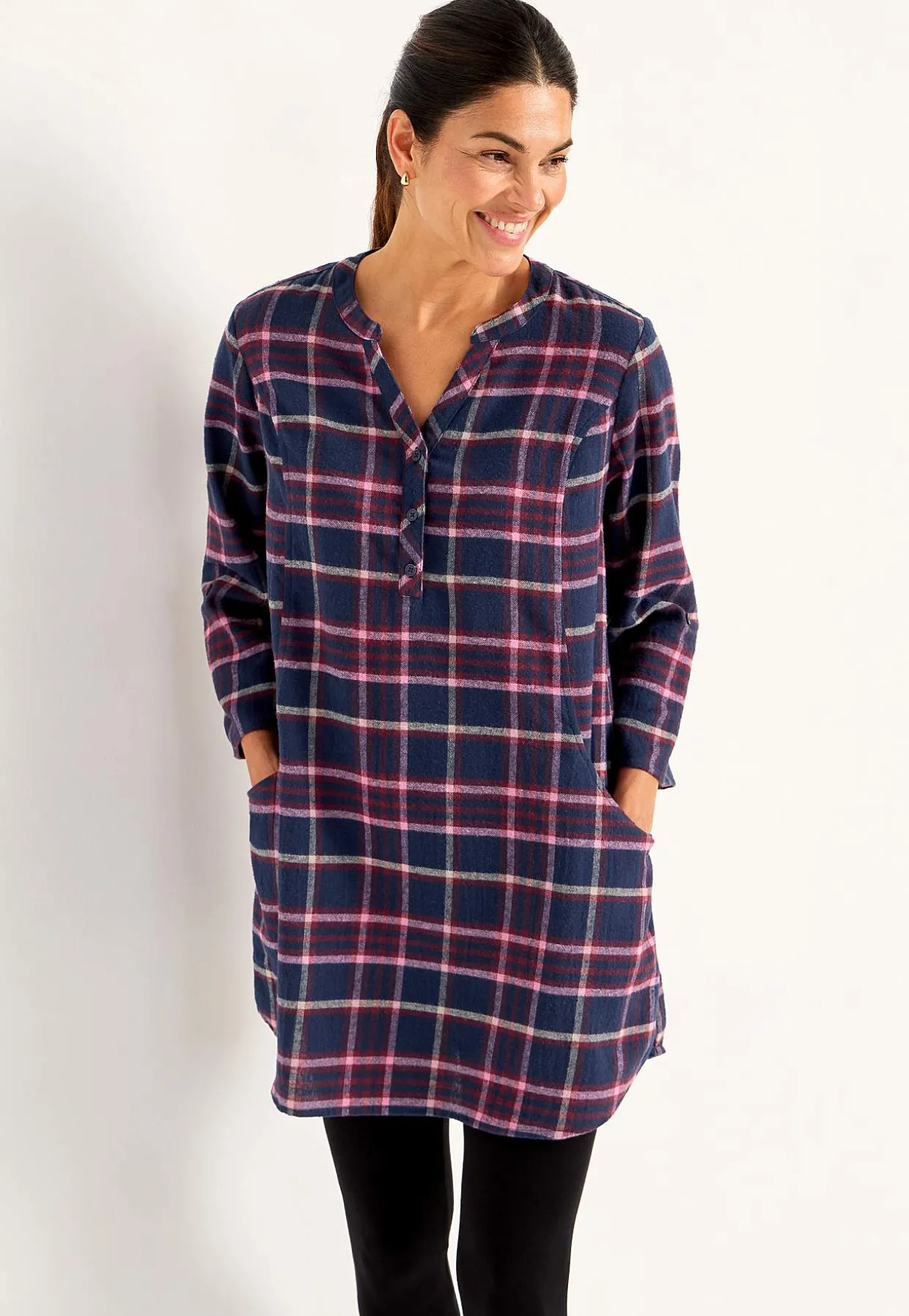 Tunika i flonel med lommer