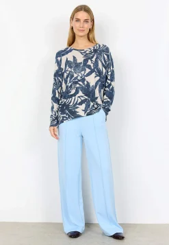 Ultrablød, mønstret jerseytop