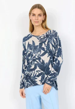 Ultrablød, mønstret jerseytop