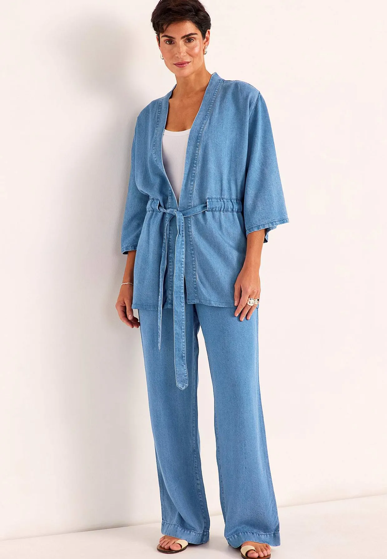 Ultrablød Premium kimonojakke i denim | Cellbes