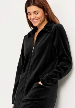 Velour, lang morgenkåbe Wilma