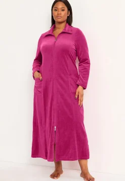 Velour, lang morgenkåbe Wilma