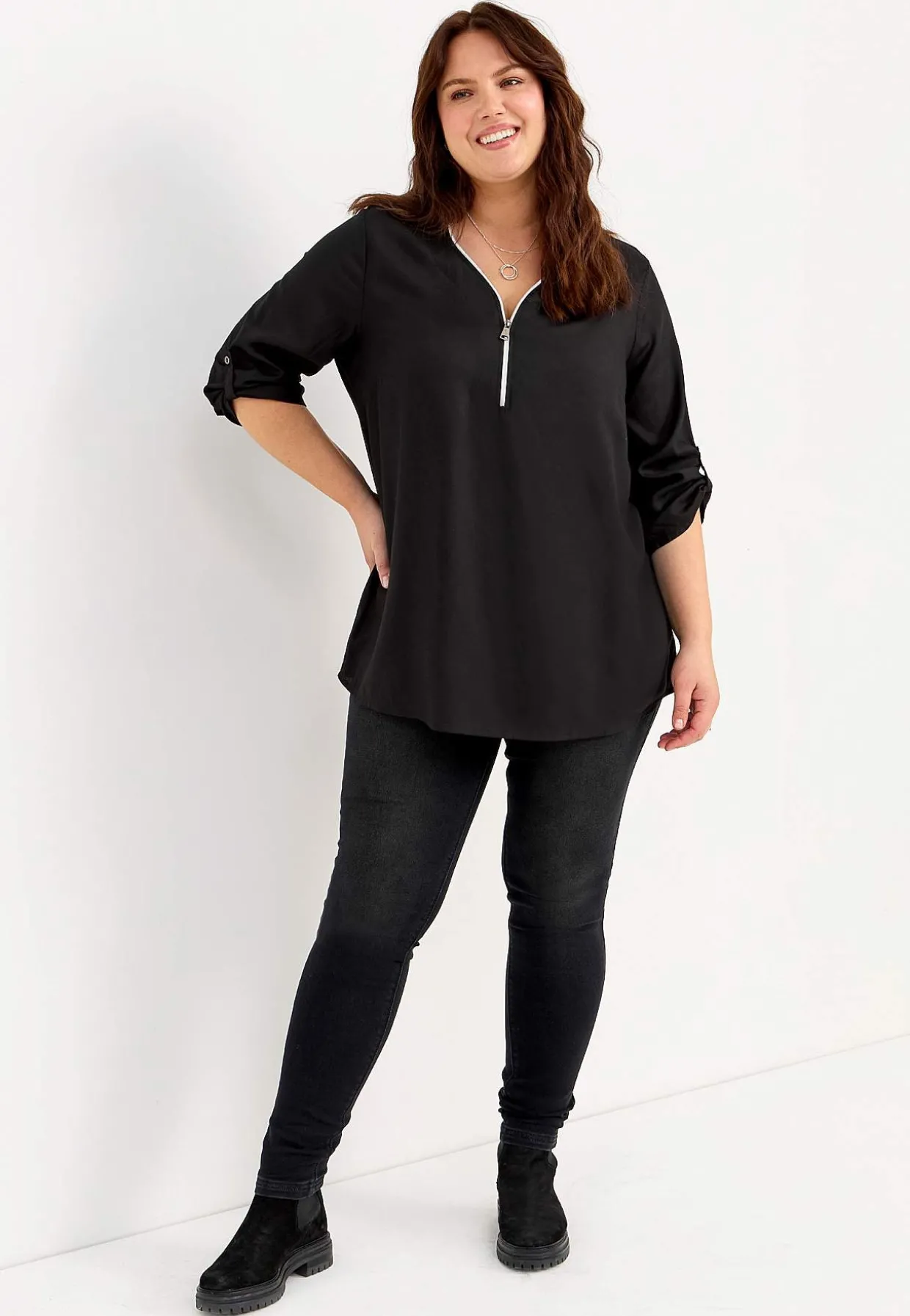 V-halset tunika i to længder