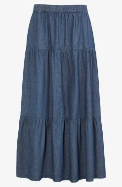 Volantnederdel i denim