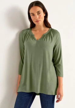 V-udskåret jerseytunika