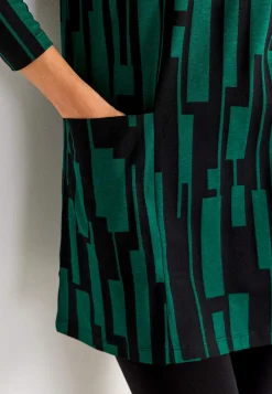 V-udskåret jerseytunika med lommer