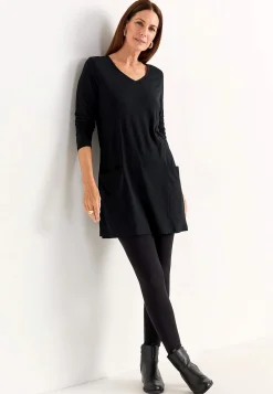 V-udskåret jerseytunika med lommer | Cellbes