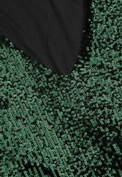 V-udskåret pailletkjole