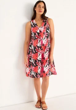 V-udskåret, ærmeløs jerseykjole