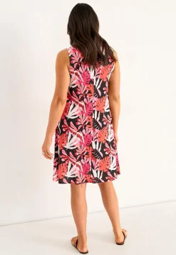 V-udskåret, ærmeløs jerseykjole