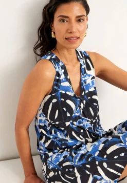 V-udskåret, ærmeløs jerseykjole