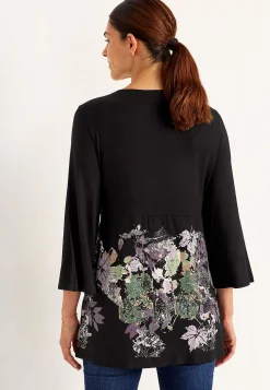 V-udskåret tunika med snoet rynkedetalje