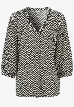 V-udskåret, vævet bluse